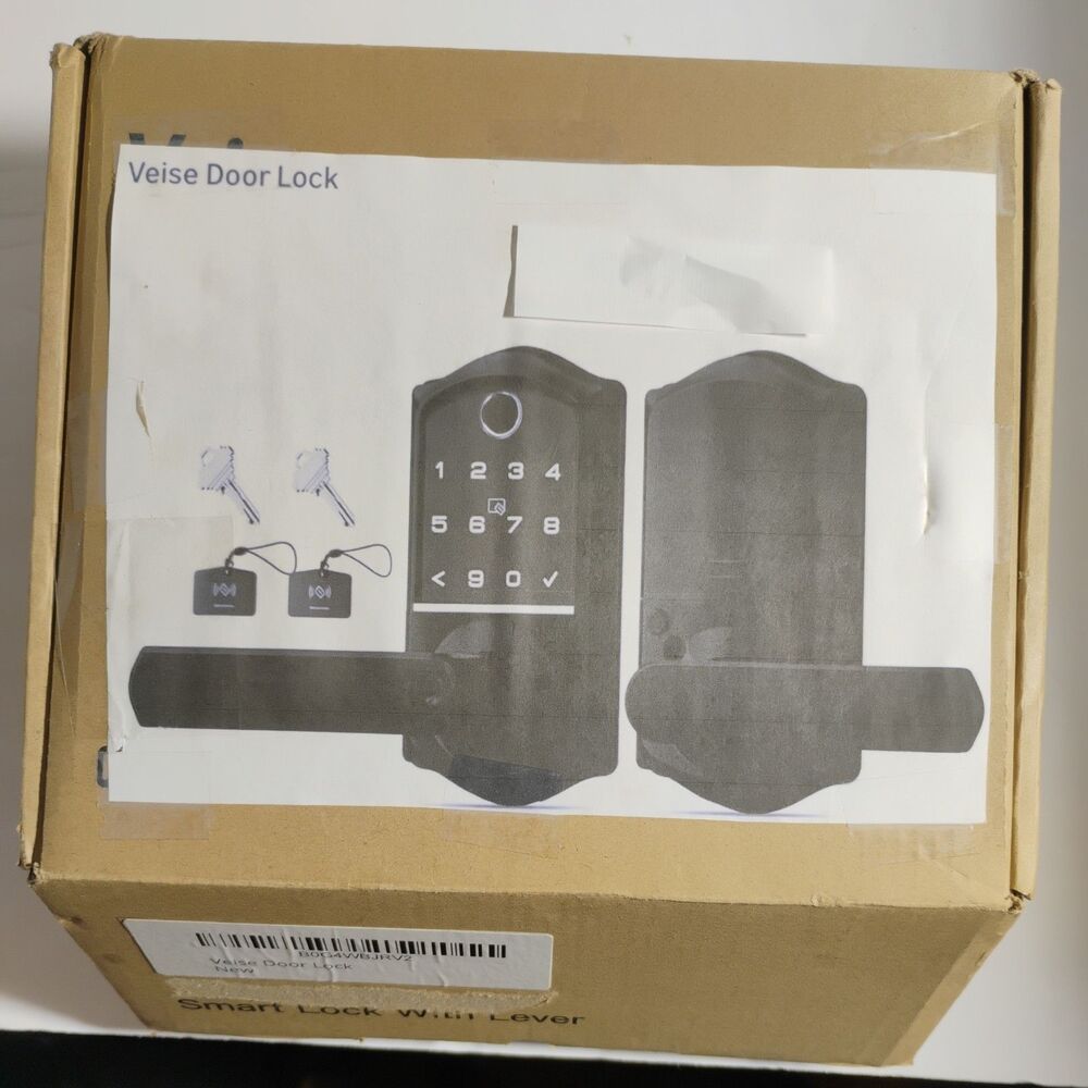VEISE VE019 Fingerprint Smart Lock Lever Keypad App Control Matte Black